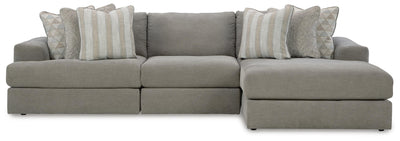 Avaliyah 3-Piece RAF Chaise Sectional in Ash Chenille