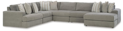 Avaliyah 6-Piece RAF Chaise Sectional in Ash Chenille