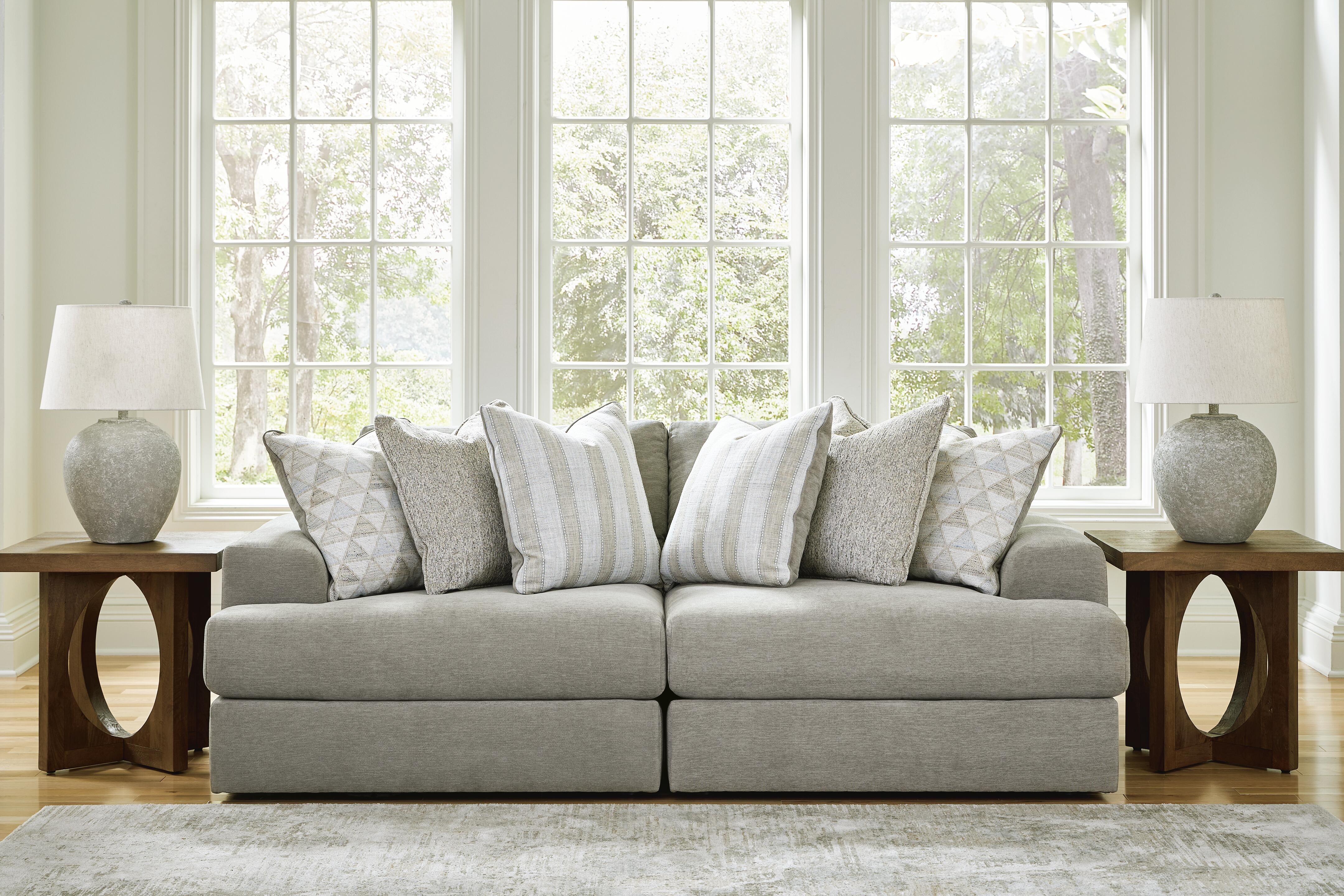 Avaliyah 2-Piece Sectional Loveseat in Ash Chenille