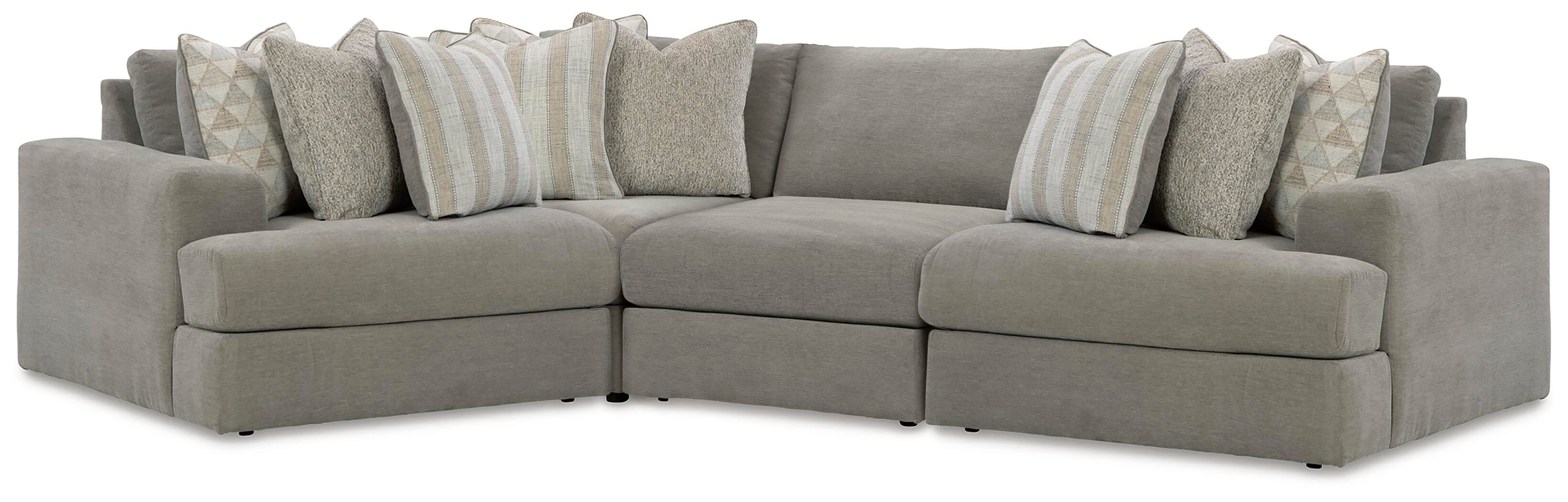 Avaliyah 4-Piece Sectional in Ash Chenille