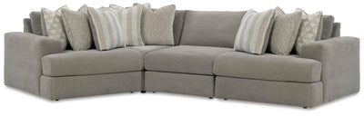 Avaliyah 4-Piece Sectional in Ash Chenille