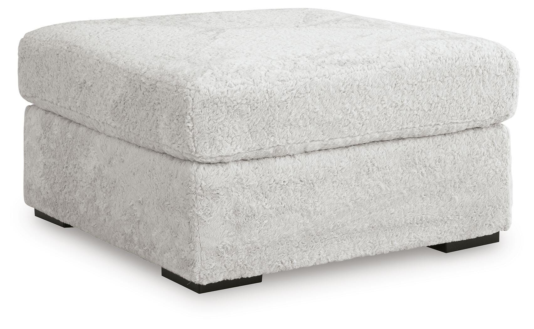 Cuddle Plush 3-Piece Sectional, Chair and Ottoman in Arctic