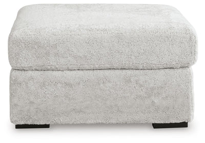 Cuddle Plush 3-Piece Sectional, Chair and Ottoman in Arctic