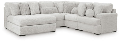 Cuddle Plush 5-Piece Sectional with Chaise in Arctic