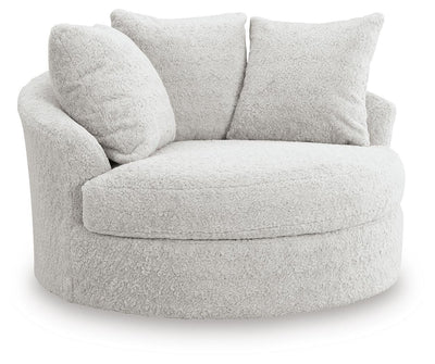 Cuddle Plush 3-Piece Sectional, Chair and Ottoman in Arctic