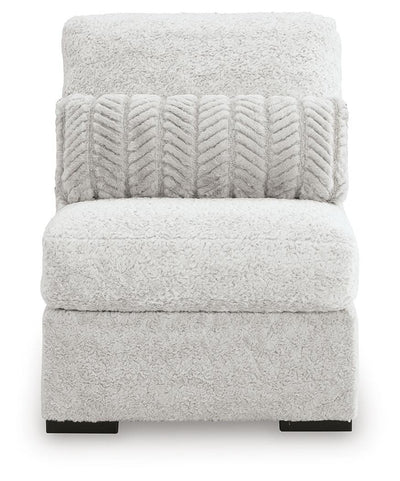 Cuddle Plush 3-Piece Sectional, Chair and Ottoman in Arctic