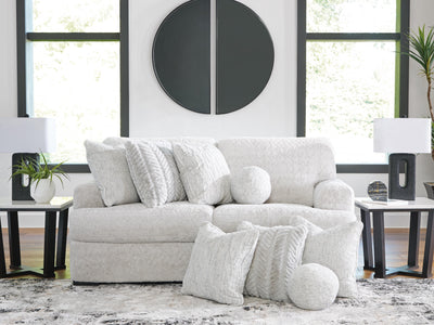Cuddle Plush 2-Piece Sectional in Arctic Chenille and Velvet