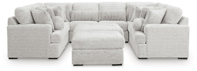Cuddle Plush 10-Piece Sectional in Arctic Chenille and Velvet