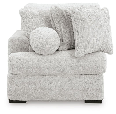 Cuddle Plush 3-Piece Sectional, Chair and Ottoman in Arctic