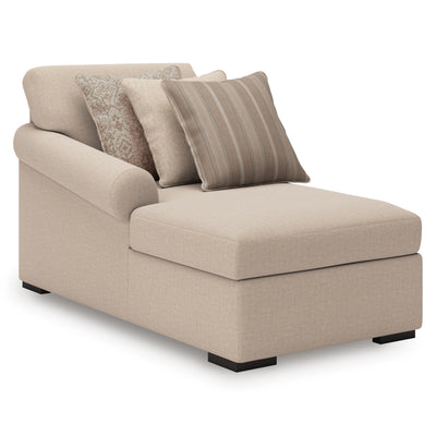 LadyMae 4-Piece LAF Chaise Sectional in Twill Performance Fabric and Next-Gen Nuvella