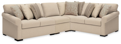 LadyMae 4-Piece Sectional in Twill