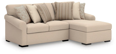 LadyMae 2-Piece RAF Chaise Sectional in Twill Performance Fabric and Next-Gen Nuvella