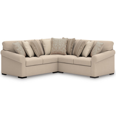 LadyMae 3-Piece Sectional in Twill Performance Fabric and Next-Gen Nuvella