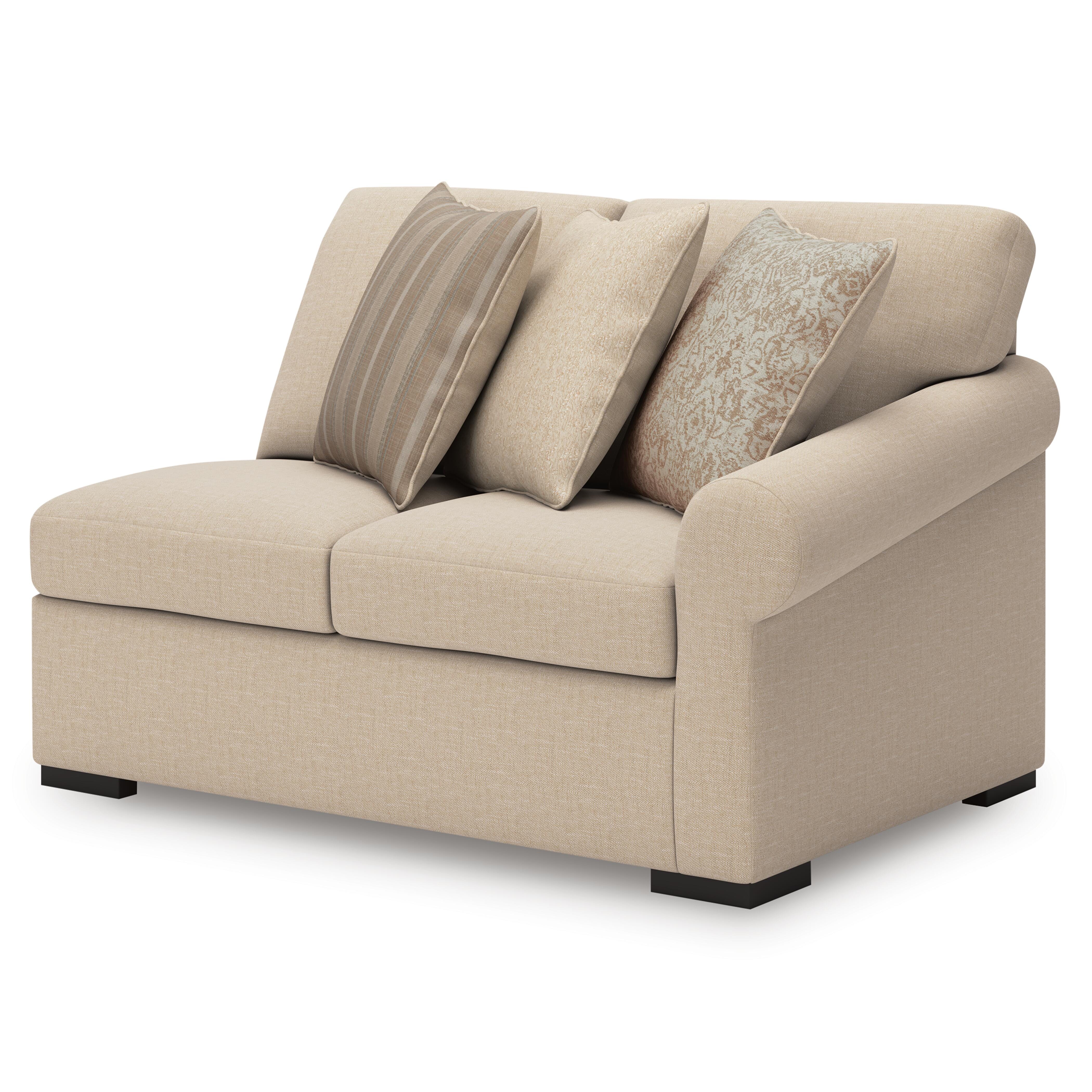 LadyMae 2-Piece LAF Chaise Sectional in Twill Performance Fabric and Next-Gen Nuvella