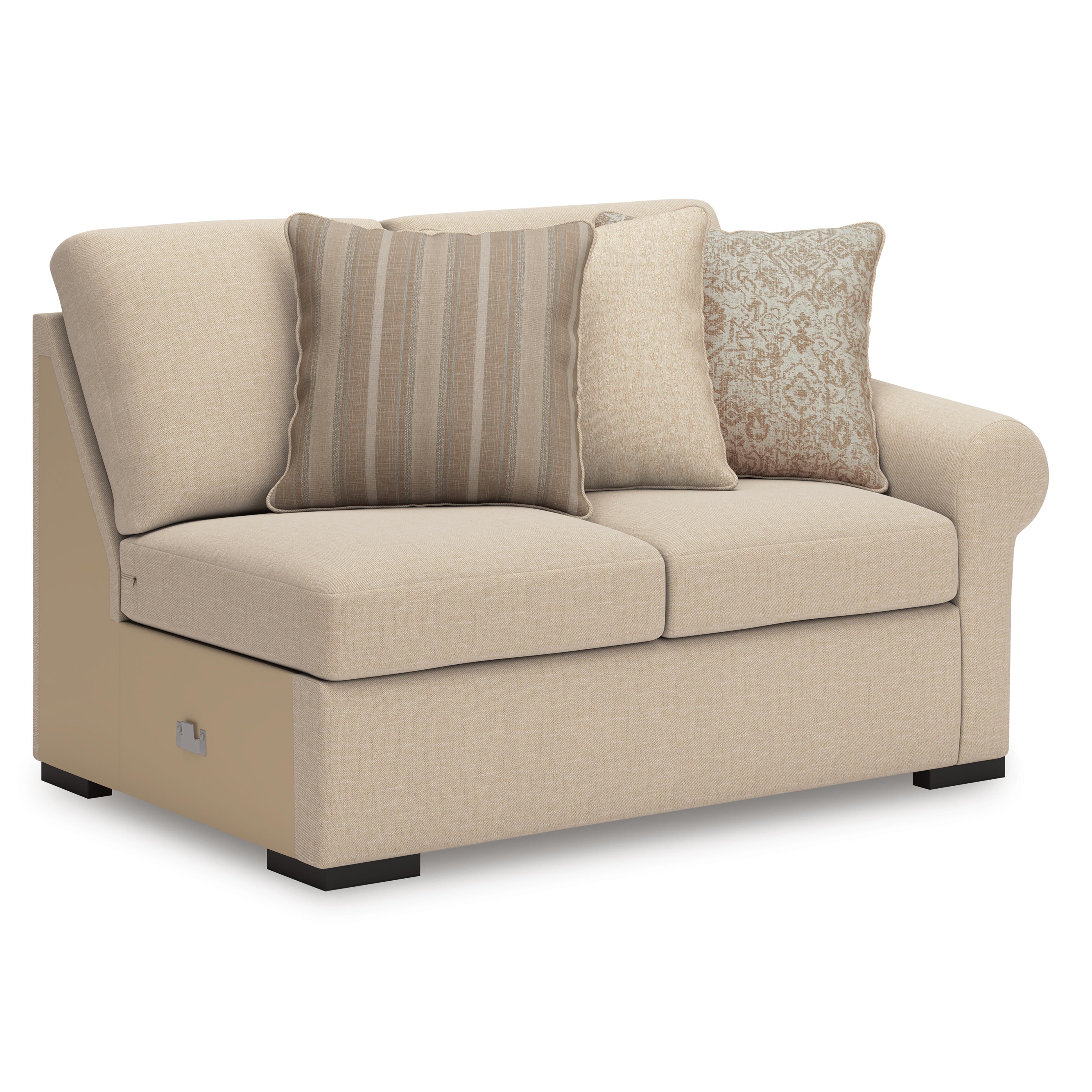 LadyMae 4-Piece LAF Chaise Sectional in Twill Performance Fabric and Next-Gen Nuvella