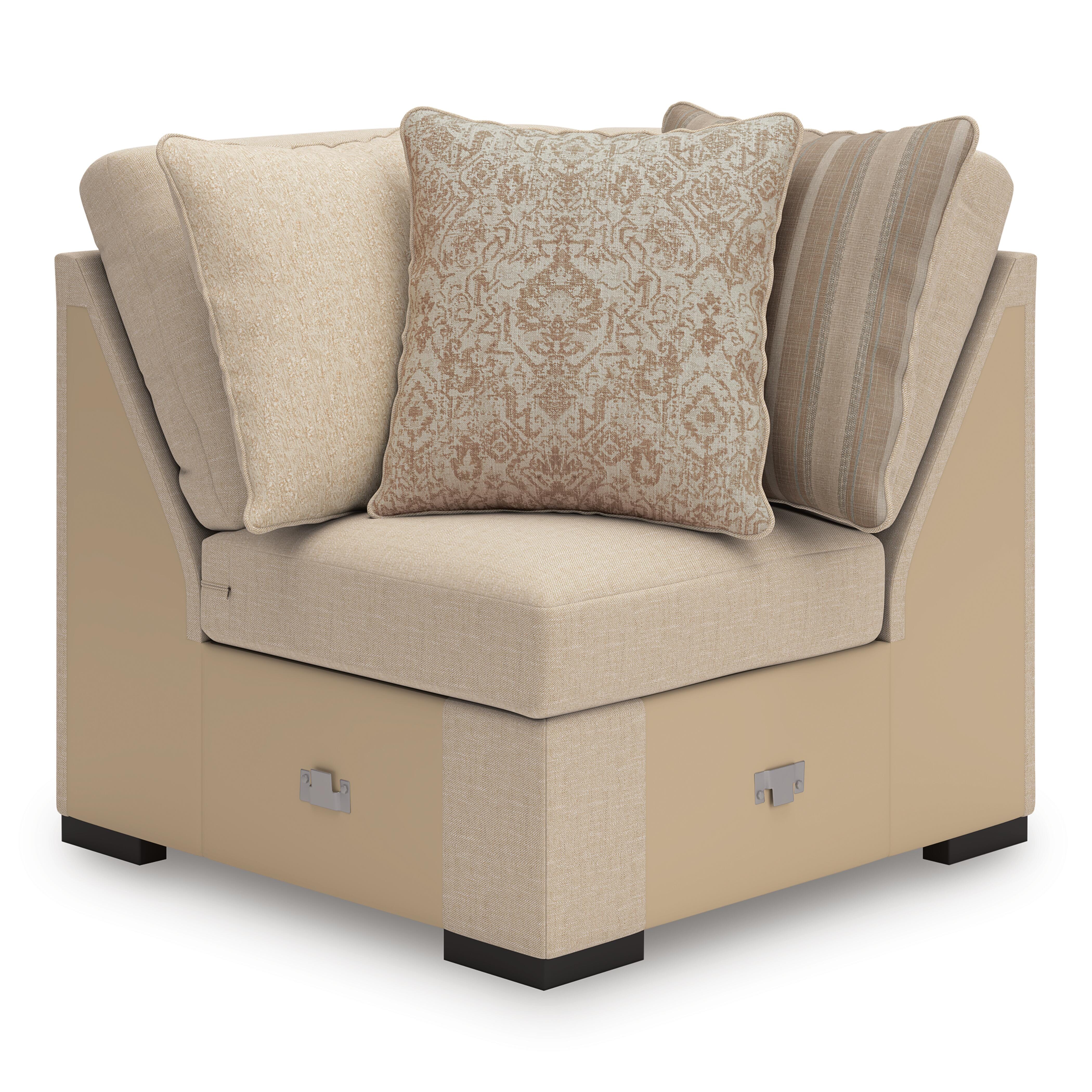LadyMae 5-Piece LAF Chaise Sectional in Twill Performance Fabric and Next-Gen Nuvella