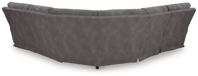 Next-Gen Durapella 5-Piece Power Reclining Sectional in Slate Microfiber