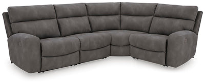 Next-Gen Durapella 4-Piece Power Reclining Sectional in Slate Microfiber