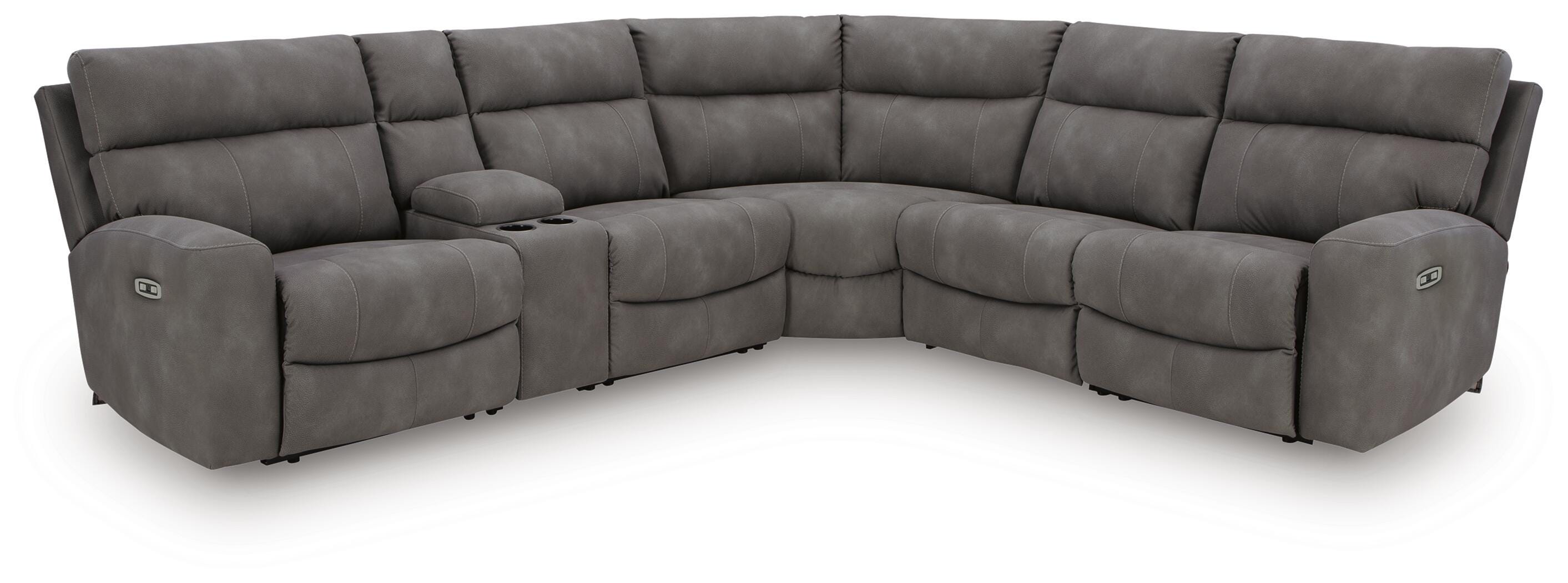 Next-Gen Durapella 6-Piece Power Reclining Sectional in Slate Microfiber