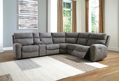 Next-Gen Durapella 6-Piece Power Reclining Sectional in Slate Microfiber