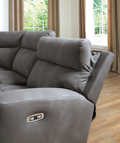 Next-Gen Durapella 2-Piece Power Reclining Sectional Loveseat in Slate Microfiber