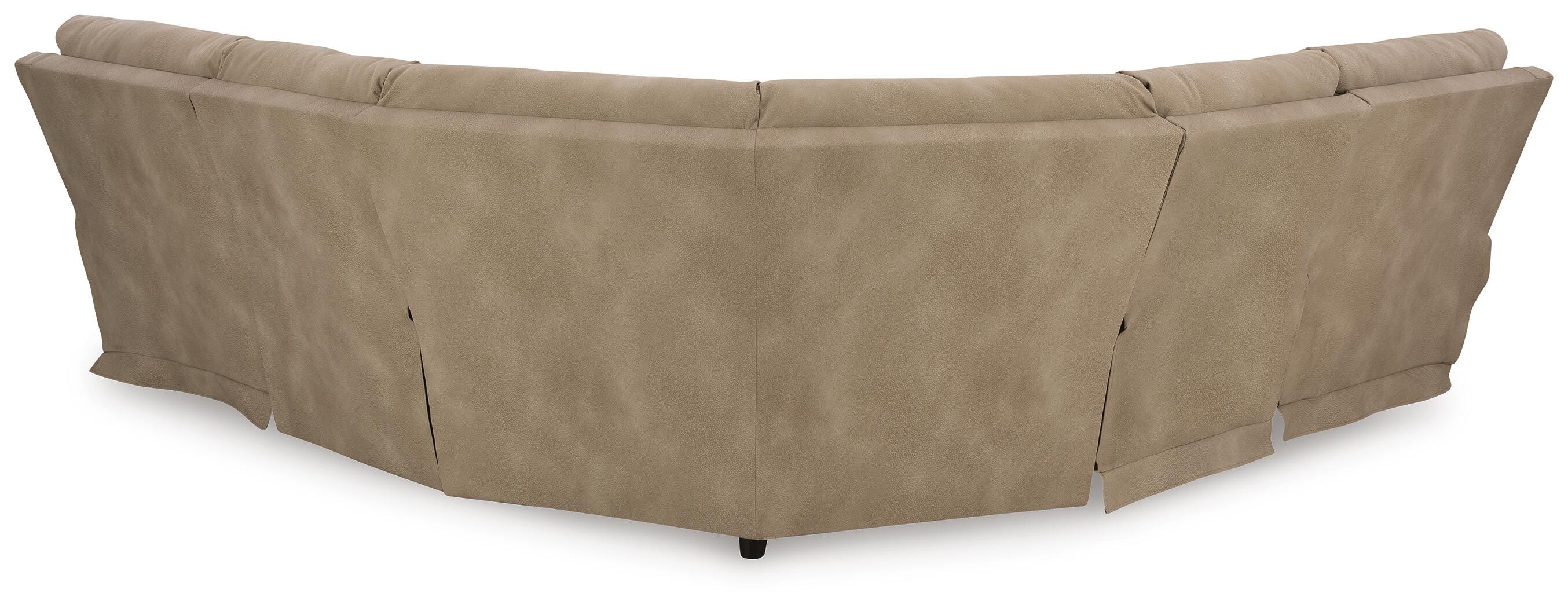Next-Gen Durapella 5-Piece Power Reclining Sectional in Sand Microfiber