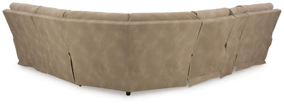 Next-Gen Durapella 6-Piece Power Reclining Sectional in Sand Microfiber