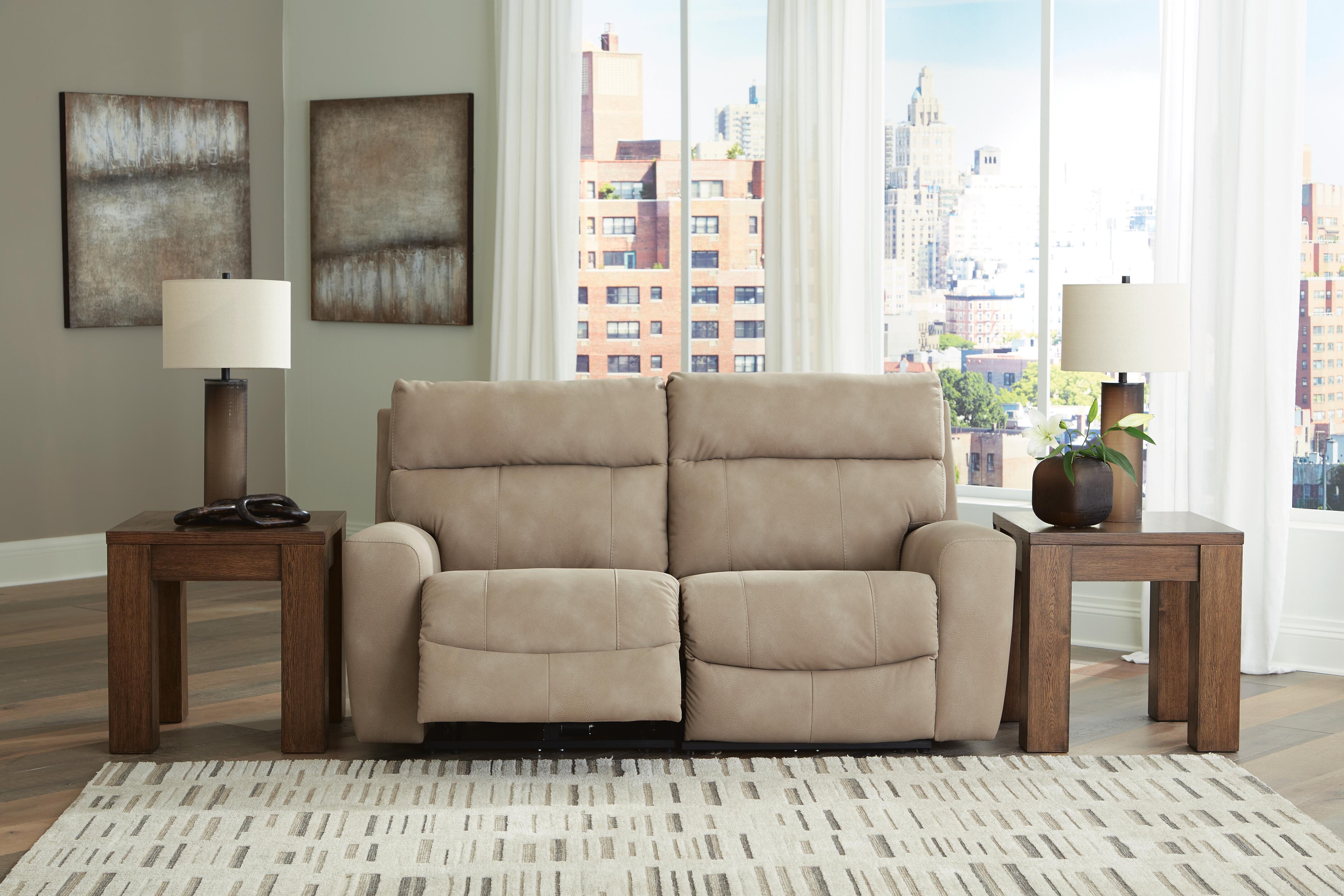Next-Gen Durapella 2-Piece Power Reclining Sectional Loveseat in Sand Microfiber