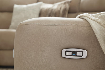 Next-Gen Durapella 4-Piece Power Reclining Sectional in Sand Microfiber