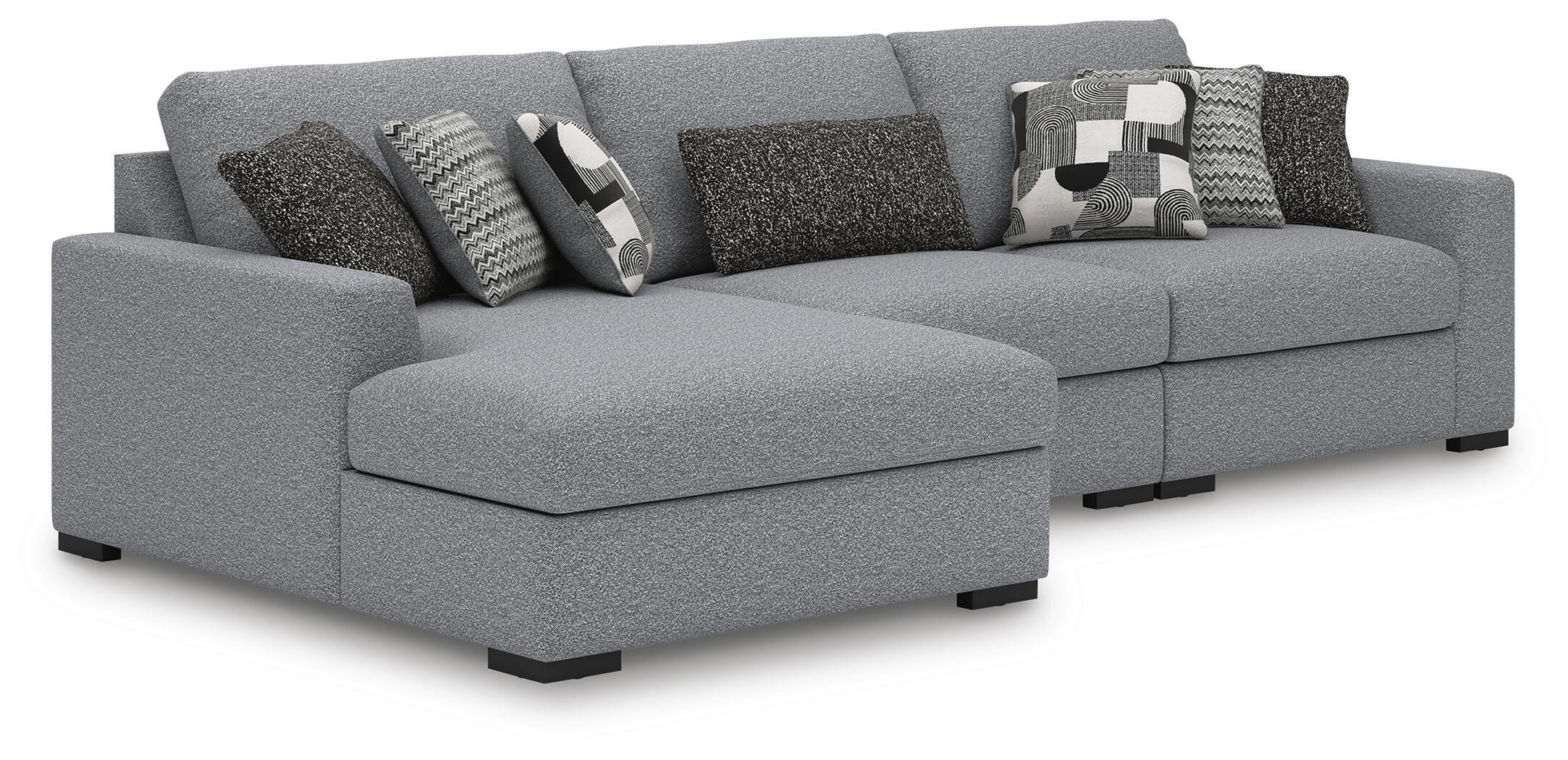 Bealton 3-Piece LAF Chaise Sectional in Salt and Pepper Performance Fabric and Next-Gen Nuvella