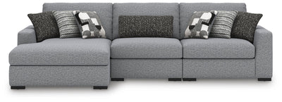 Bealton 3-Piece LAF Chaise Sectional in Salt and Pepper Performance Fabric and Next-Gen Nuvella