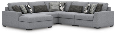 Bealton 5-Piece LAF Chaise Sectional in Salt and Pepper Performance Fabric and Next-Gen Nuvella