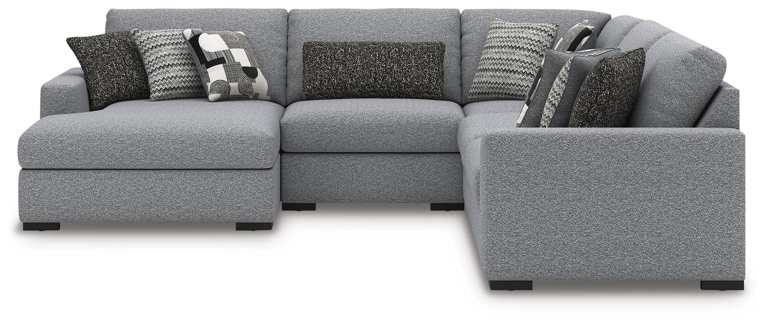 Bealton 5-Piece LAF Chaise Sectional in Salt and Pepper Performance Fabric and Next-Gen Nuvella