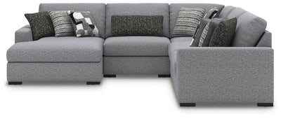 Bealton 5-Piece LAF Chaise Sectional in Salt and Pepper Performance Fabric and Next-Gen Nuvella