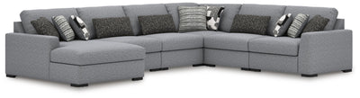 Bealton 6-Piece LAF Chaise Sectional in Salt and Pepper Performance Fabric and Next-Gen Nuvella
