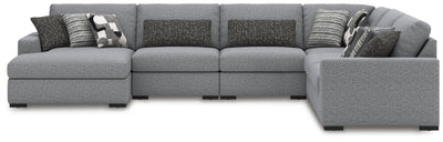 Bealton 6-Piece LAF Chaise Sectional in Salt and Pepper Performance Fabric and Next-Gen Nuvella
