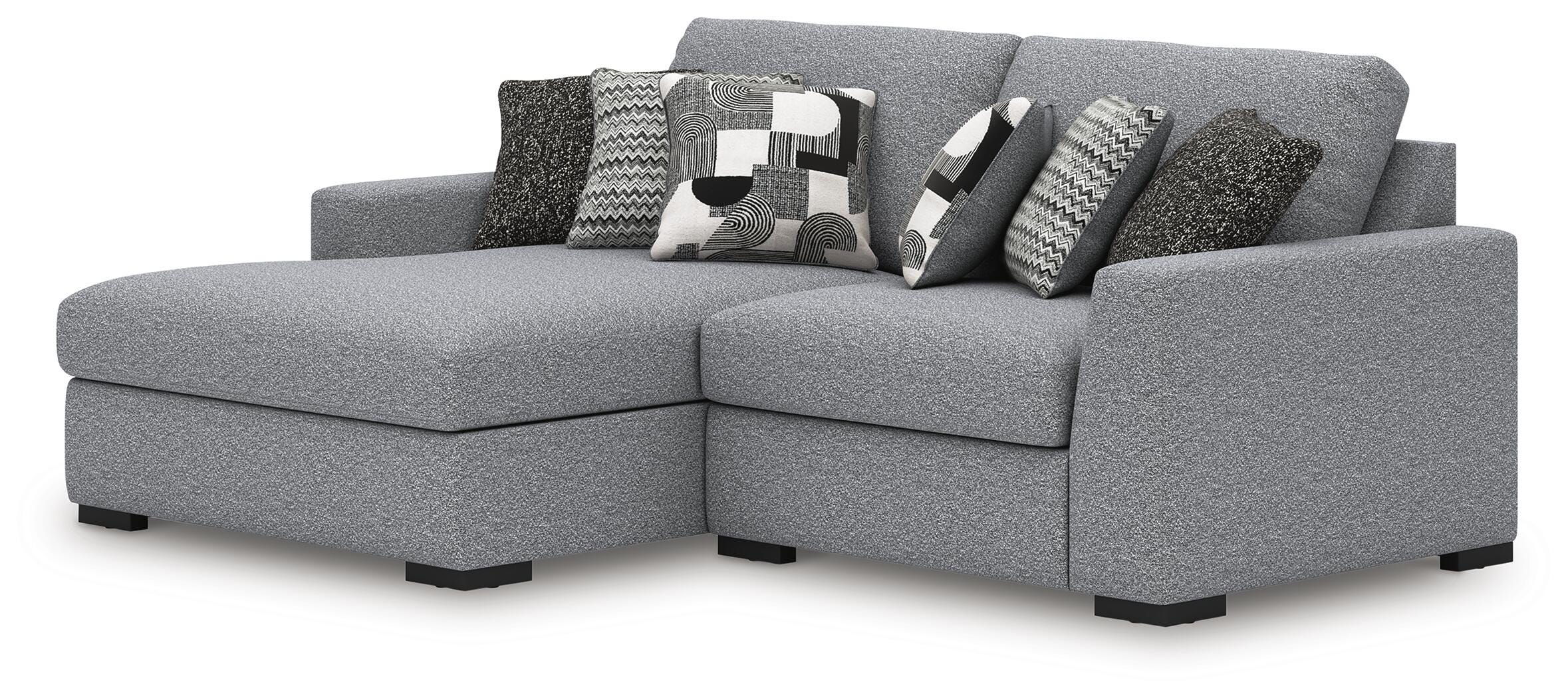 Bealton 2-Piece LAF Chaise Sectional in Salt and Pepper Performance Fabric and Next-Gen Nuvella