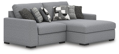 Bealton 2-Piece RAF Chaise Sectional in Salt and Pepper Performance Fabric and Next-Gen Nuvella