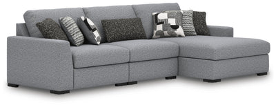 Bealton 3-Piece RAF Chaise Sectional in Salt and Pepper Performance Fabric and Next-Gen Nuvella