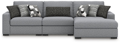 Bealton 3-Piece RAF Chaise Sectional in Salt and Pepper Performance Fabric and Next-Gen Nuvella
