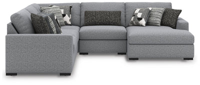 Bealton 5-Piece RAF Chaise Sectional in Salt and Pepper Performance Fabric and Next-Gen Nuvella