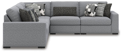 Bealton 5-Piece Sectional in Salt and Pepper Performance Fabric and Next-Gen Nuvella