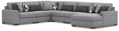 Bealton 6-Piece RAF Chaise Sectional in Salt and Pepper Performance Fabric and Next-Gen Nuvella
