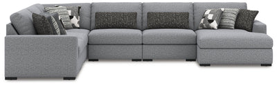 Bealton 6-Piece RAF Chaise Sectional in Salt and Pepper Performance Fabric and Next-Gen Nuvella