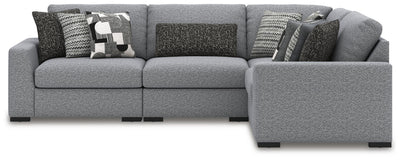 Bealton 4-Piece Sectional in Salt and Pepper Performance Fabric and Next-Gen Nuvella