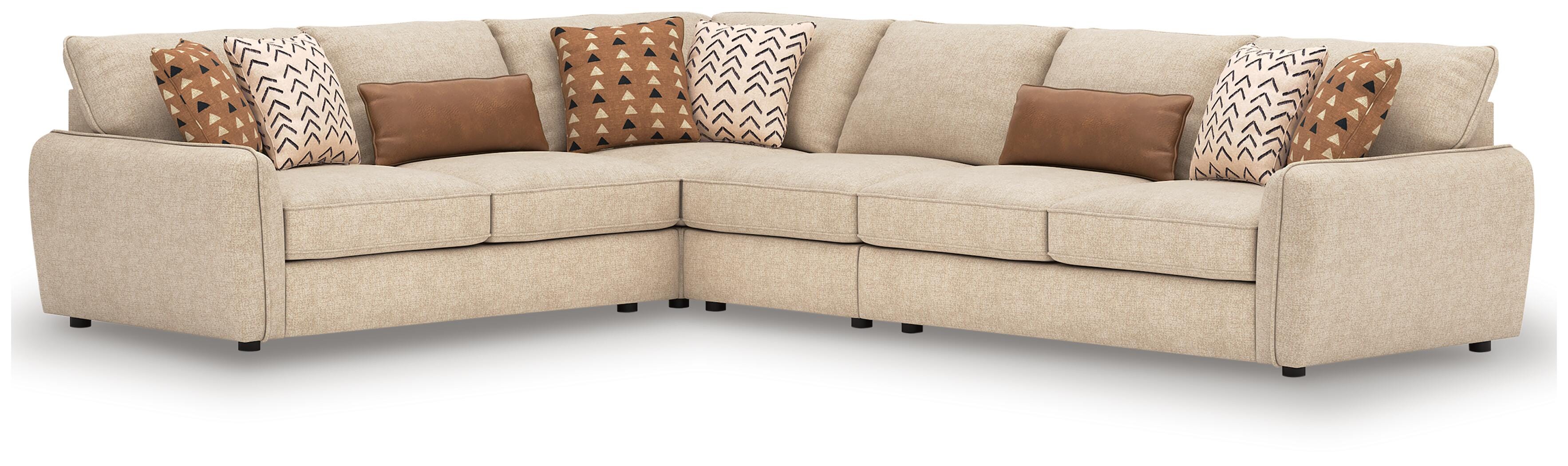 Seyler 4-Piece Sectional in Sand Chenille