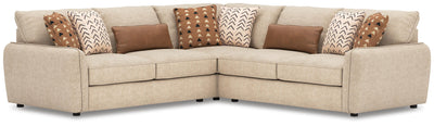 Seyler 3-Piece Sectional in Sand Chenille