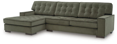 Caspian-Town 2-Piece LAF Chaise Sectional in Olive Velvet