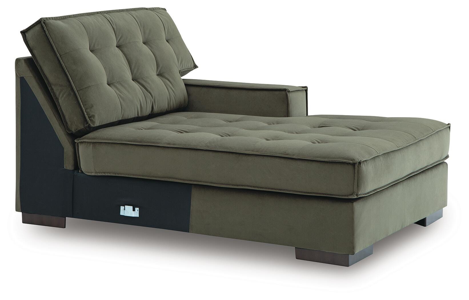 Caspian-Town 2-Piece RAF Chaise Sectional in Olive Velvet