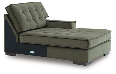 Caspian-Town 2-Piece RAF Chaise Sectional in Olive Velvet